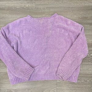 Lord + Taylor Womens Long Sleeve Crewneck Loose Sweater Pastel Purple Lavender L